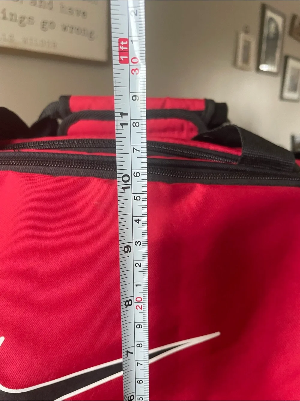 Nike Red and Black Duffel with White Swoosh Logo